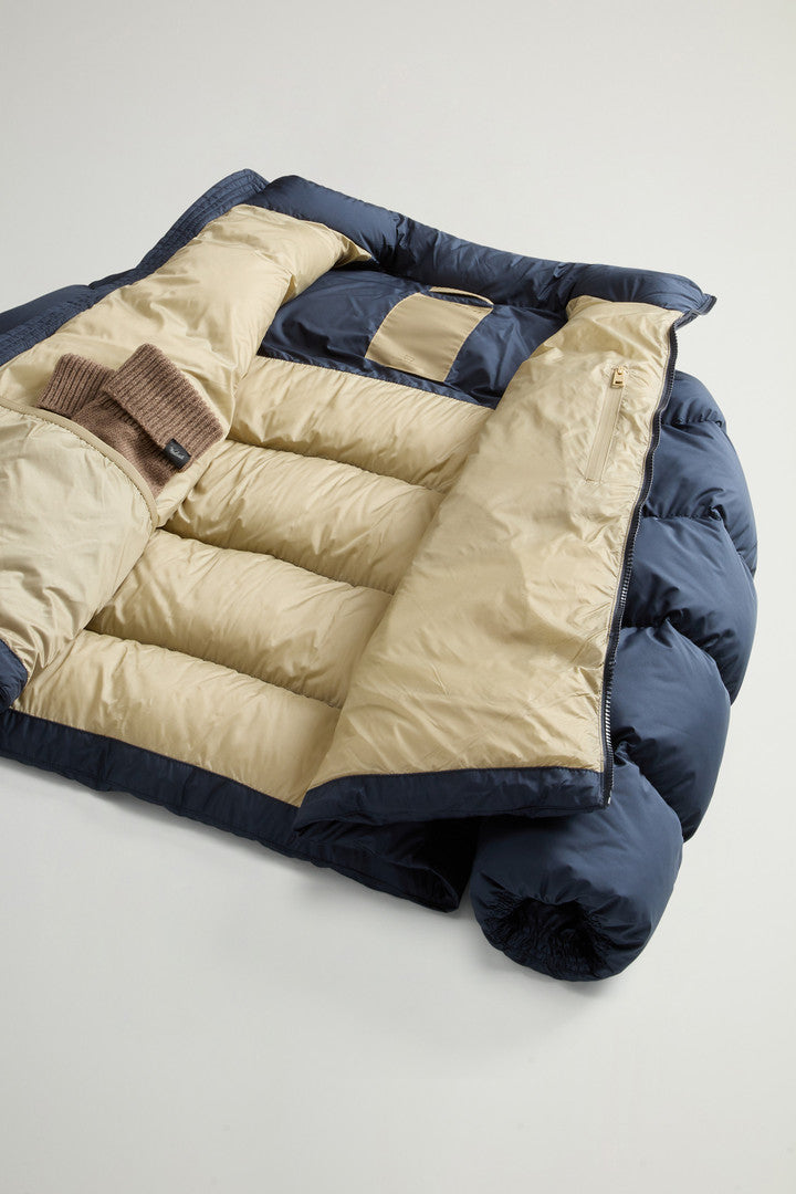 Cloud Down Jacket in Microfiber (Melton Blue) - Detail View 7
