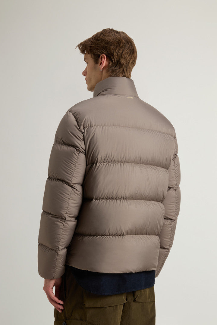 Cloud Down Jacket in Microfiber (Melton Blue) - Detail View 2