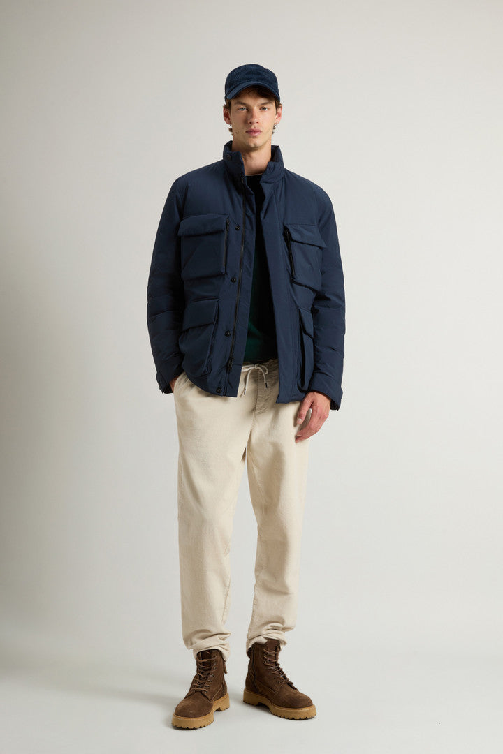 Cloud Jacket with Stand-Up Collar (Melton Blue) - Detail View 2
