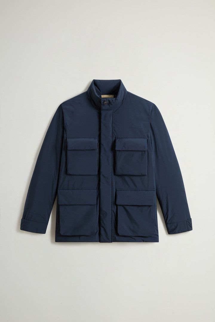 Cloud Jacket with Stand-Up Collar (Melton Blue) - Main View