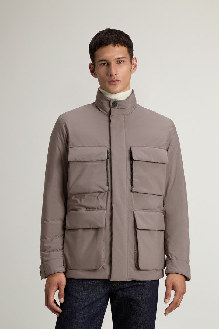 Cloud Jacket with Stand-Up Collar (Melton Blue) - Main View