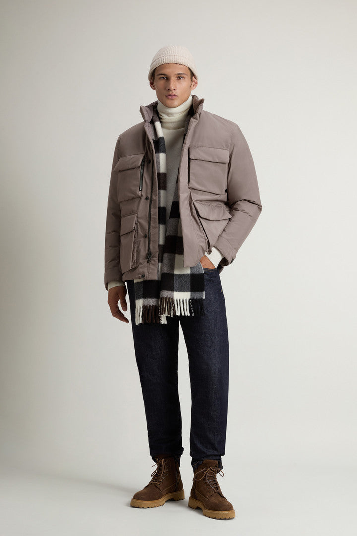 Cloud Jacket with Stand-Up Collar (Melton Blue) - Detail View 1