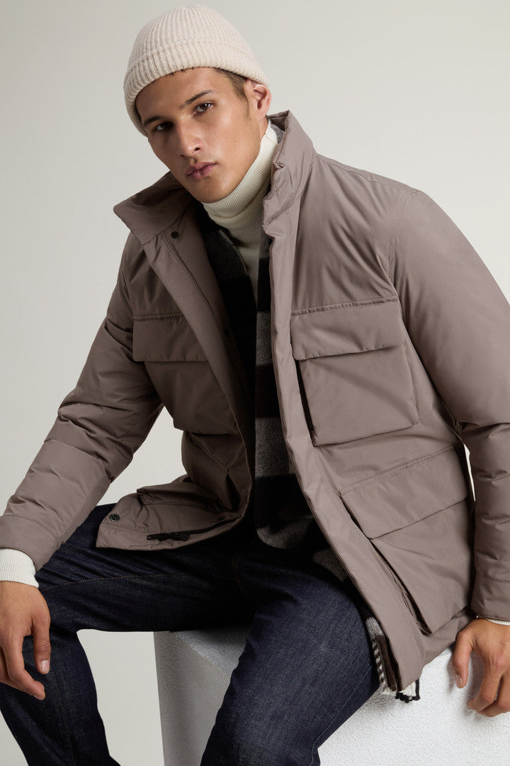 Cloud Jacket with Stand-Up Collar (Melton Blue) - Detail View 3