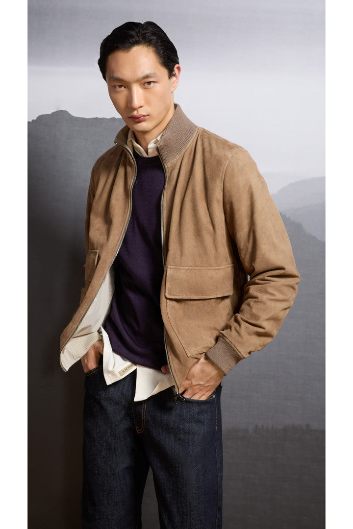 Double-Face Suede Bomber Jacket (Falcon) - Detail View 10