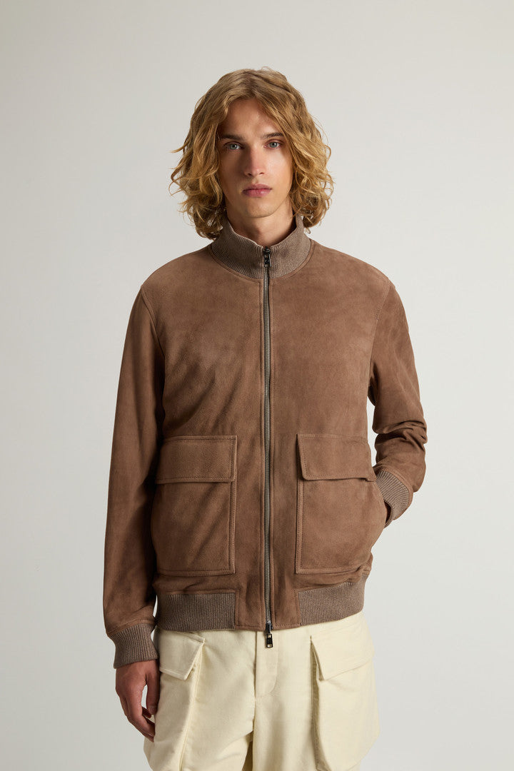 Double-Face Suede Bomber Jacket (Falcon) - Detail View 1