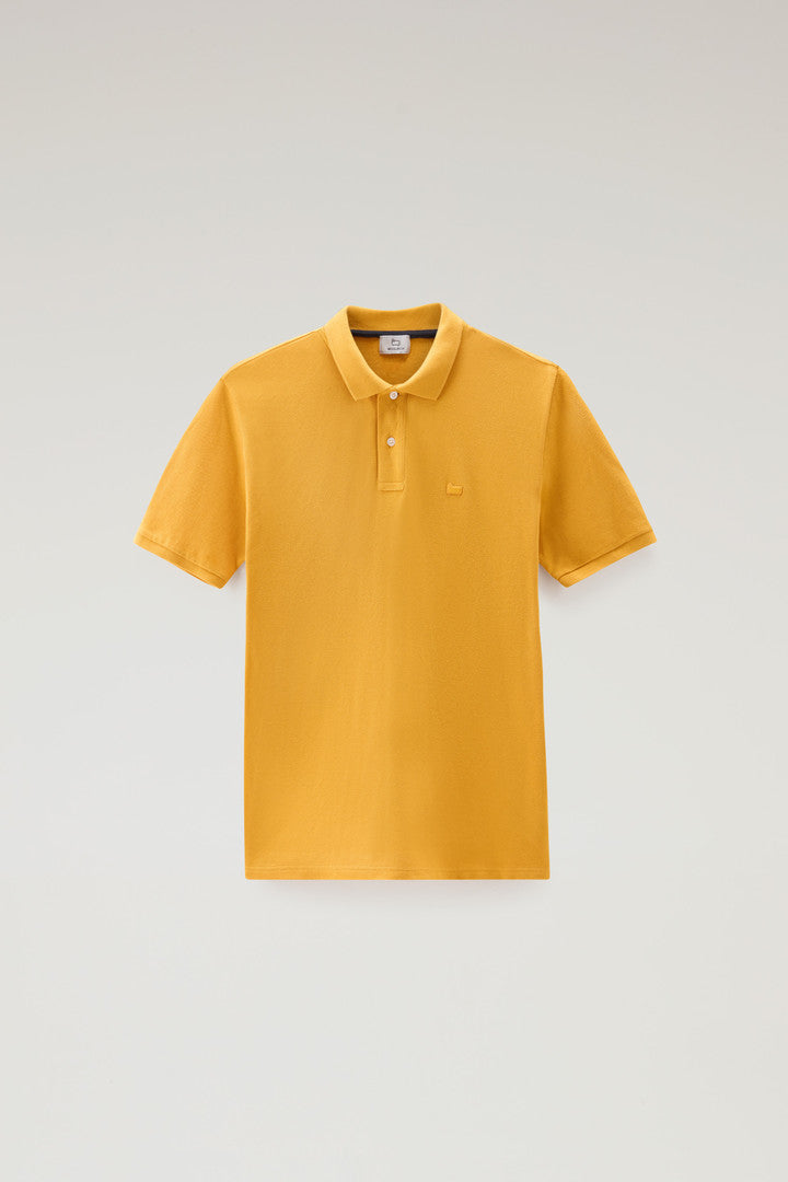 Piquet Polo Shirt in Pure Cotton (Golden Glow) - Main View