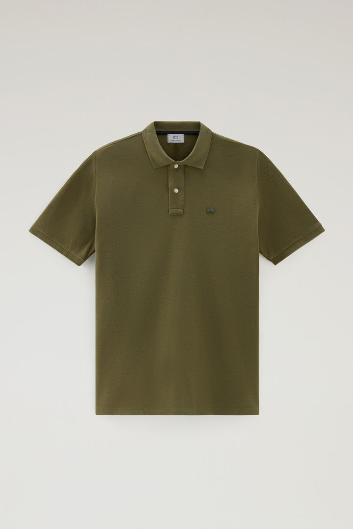 Piquet Polo Shirt in Pure Cotton (Golden Glow) - Detail View 5