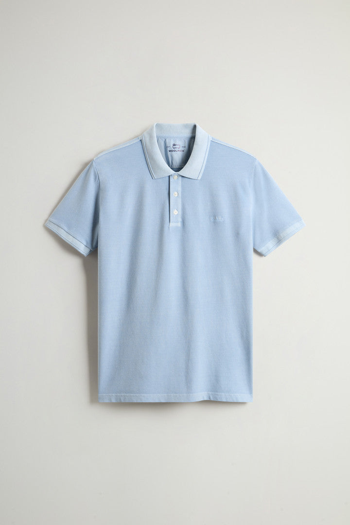 Garment-Dyed Mackinack Polo in Stretch Cotton Piquet (Barbados Cherry) - Detail View 21