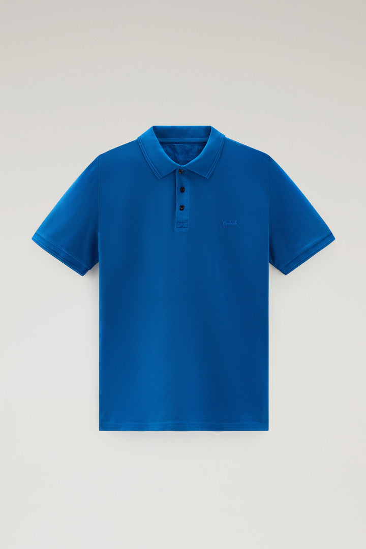Garment-Dyed Mackinack Polo in Stretch Cotton Piquet (Barbados Cherry) - Detail View 13