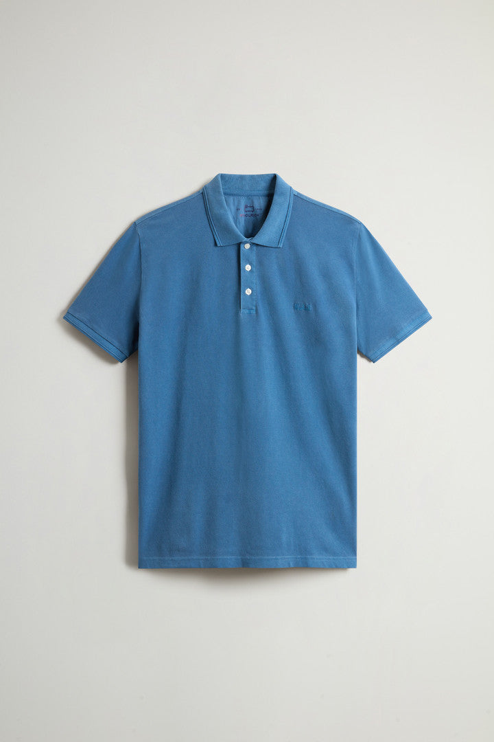 Garment-Dyed Mackinack Polo in Stretch Cotton Piquet (Barbados Cherry) - Detail View 20