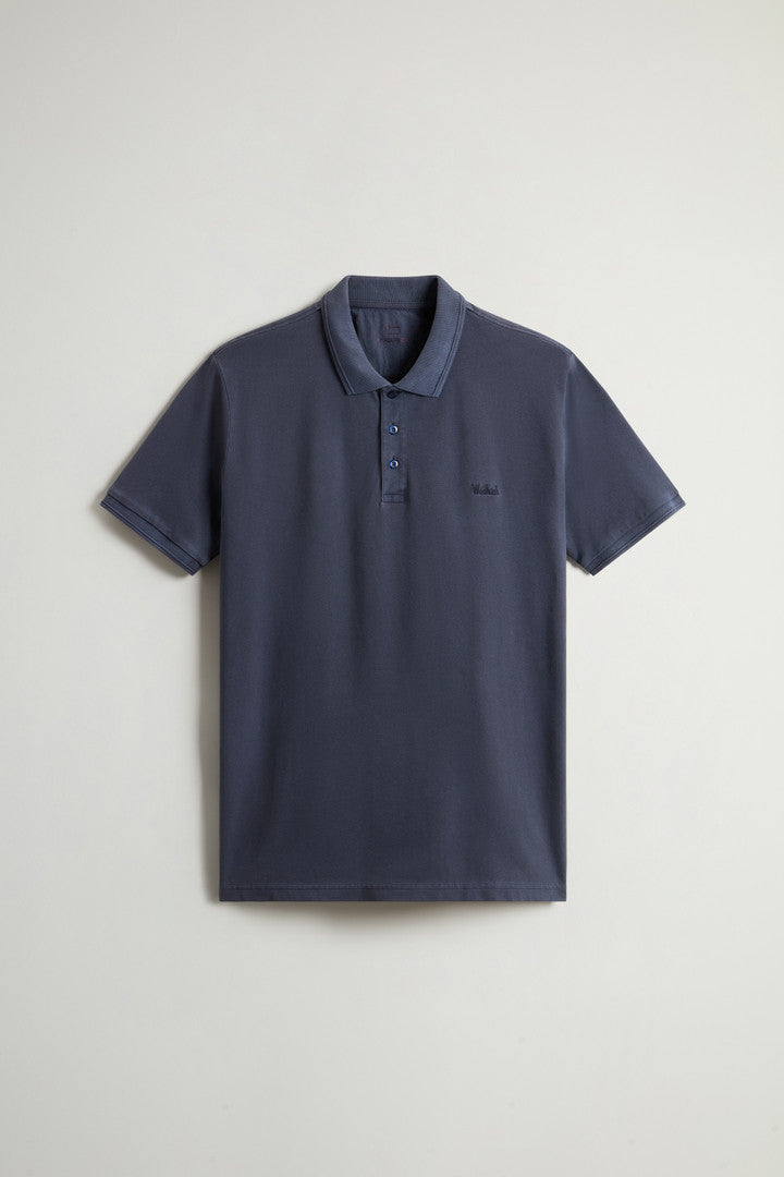 Garment-Dyed Mackinack Polo in Stretch Cotton Piquet (Barbados Cherry) - Detail View 19