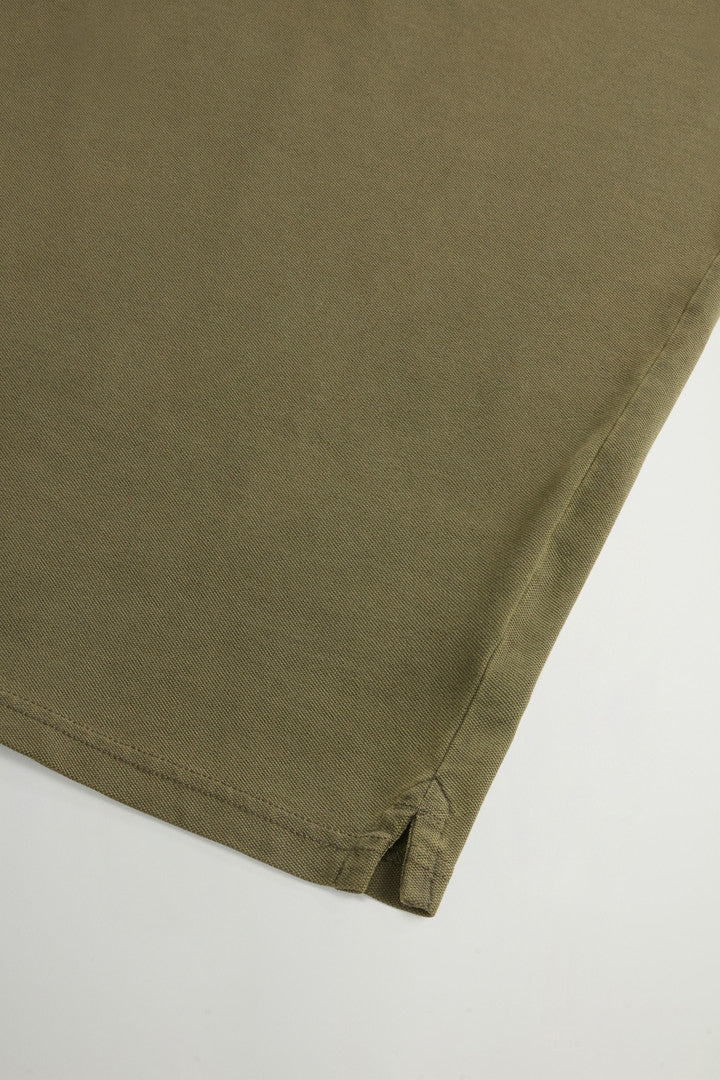 Garment-Dyed Mackinack Polo in Stretch Cotton Piquet (Barbados Cherry) - Detail View 7