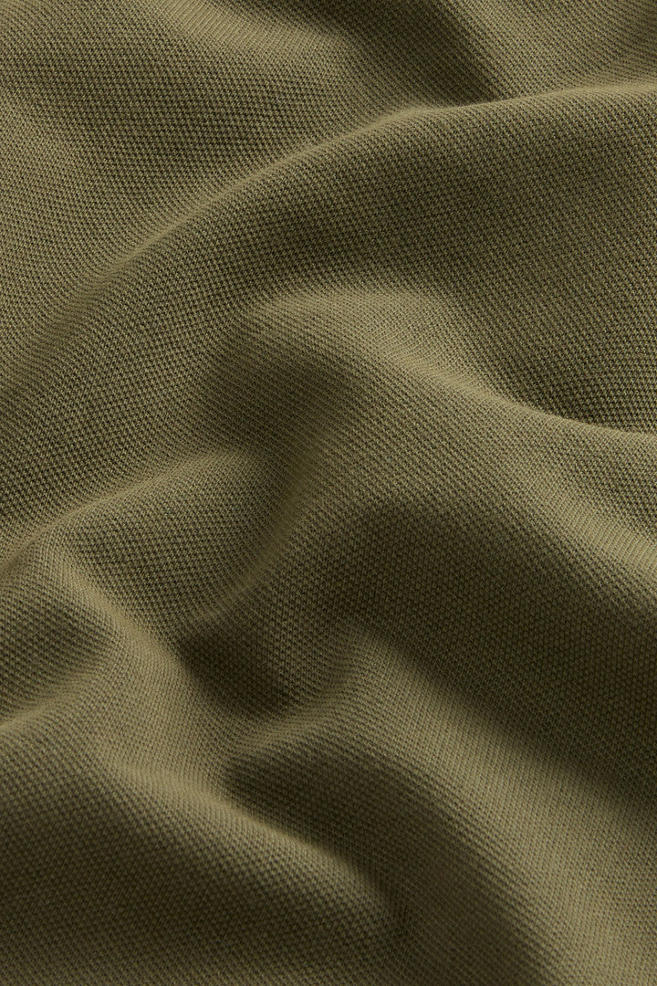 Garment-Dyed Mackinack Polo in Stretch Cotton Piquet (Barbados Cherry) - Detail View 8