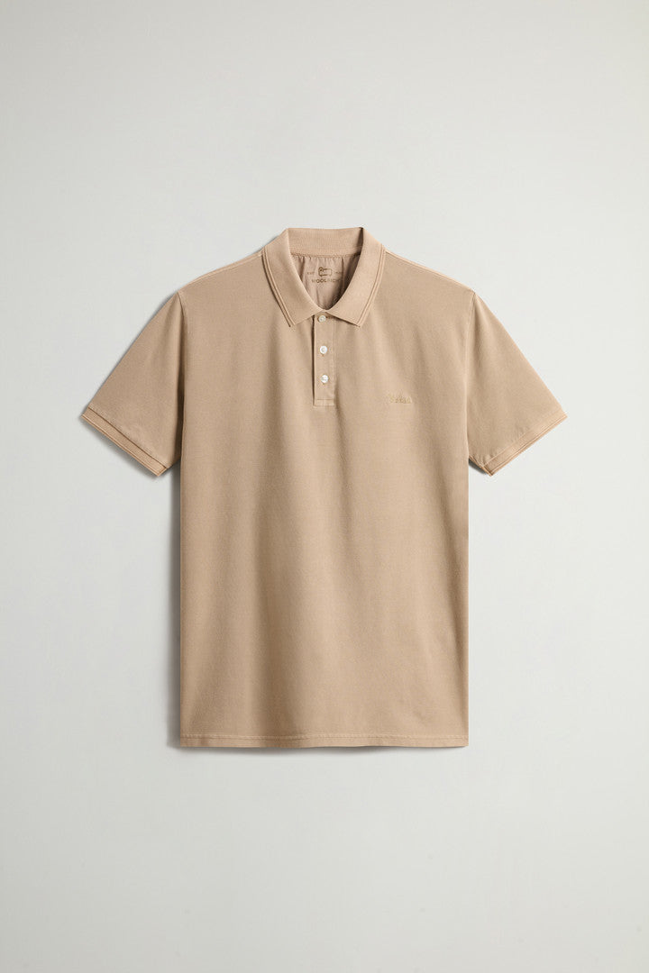 Garment-Dyed Mackinack Polo in Stretch Cotton Piquet (Barbados Cherry) - Detail View 17