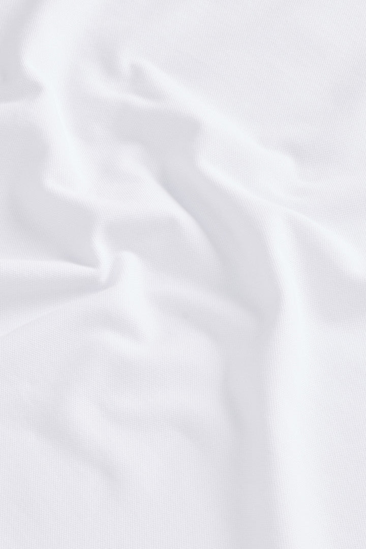 Monterey Polo Shirt in Stretch Cotton Piquet with Striped Edges (Alaskan Blue) - Detail View 8