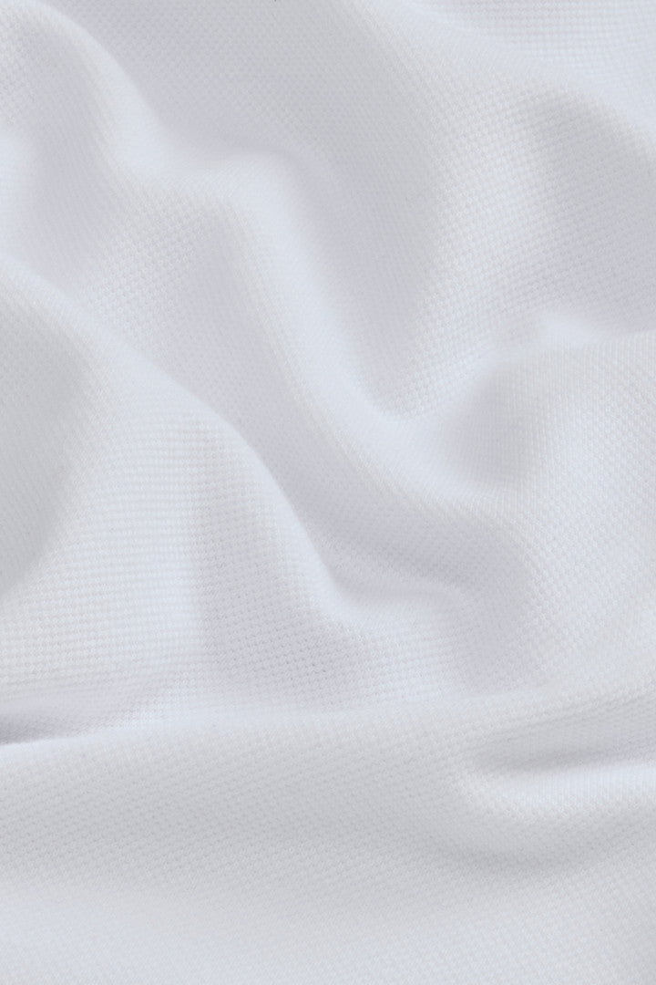 Pure Cotton Pique Polo (Bright White) - Detail View 7
