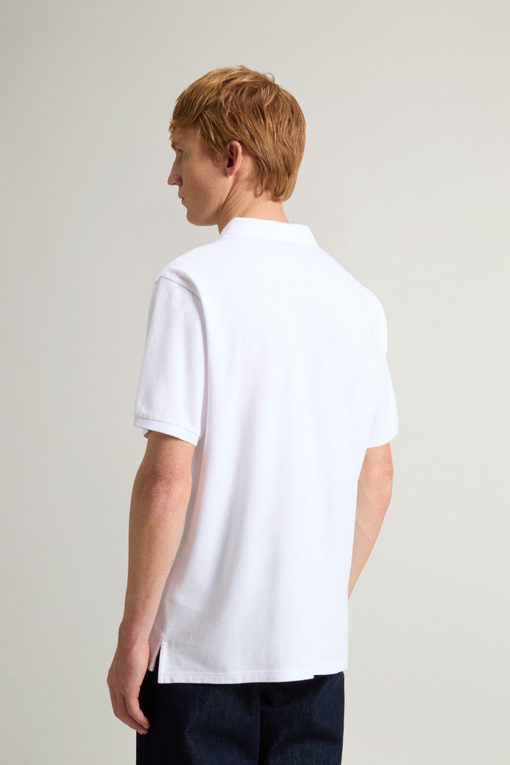 Pure Cotton Pique Polo (Bright White) - Detail View 3