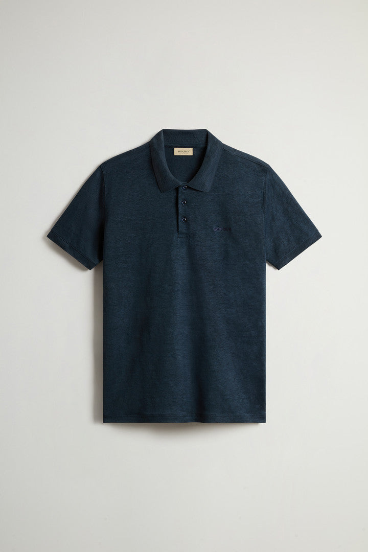 Pure Linen Polo Shirt (White Pepper) - Detail View 8