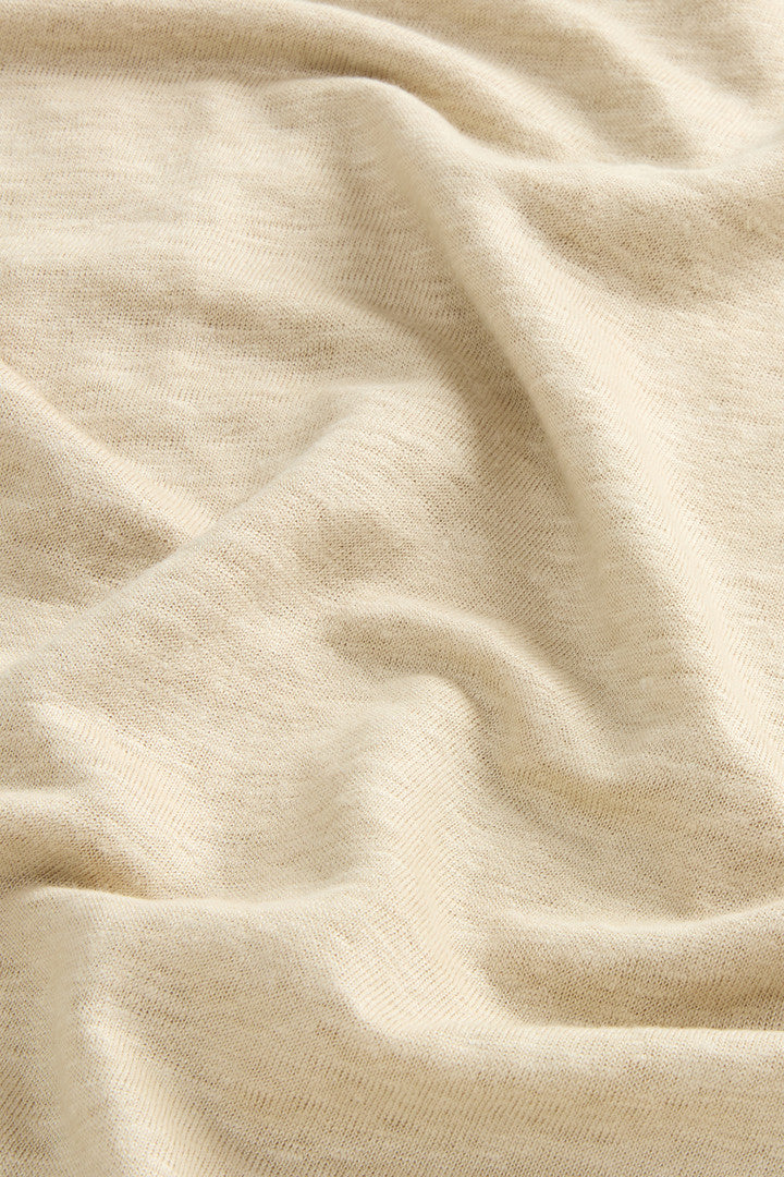 Pure Linen Polo Shirt (White Pepper) - Detail View 7