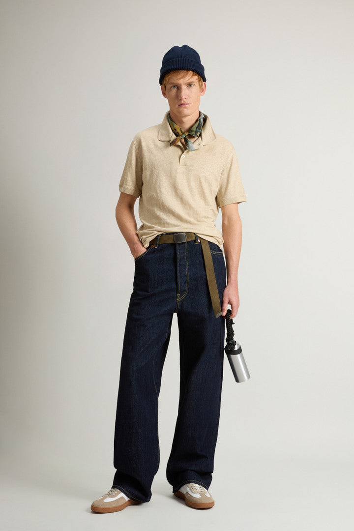 Pure Linen Polo Shirt (White Pepper) - Detail View 2
