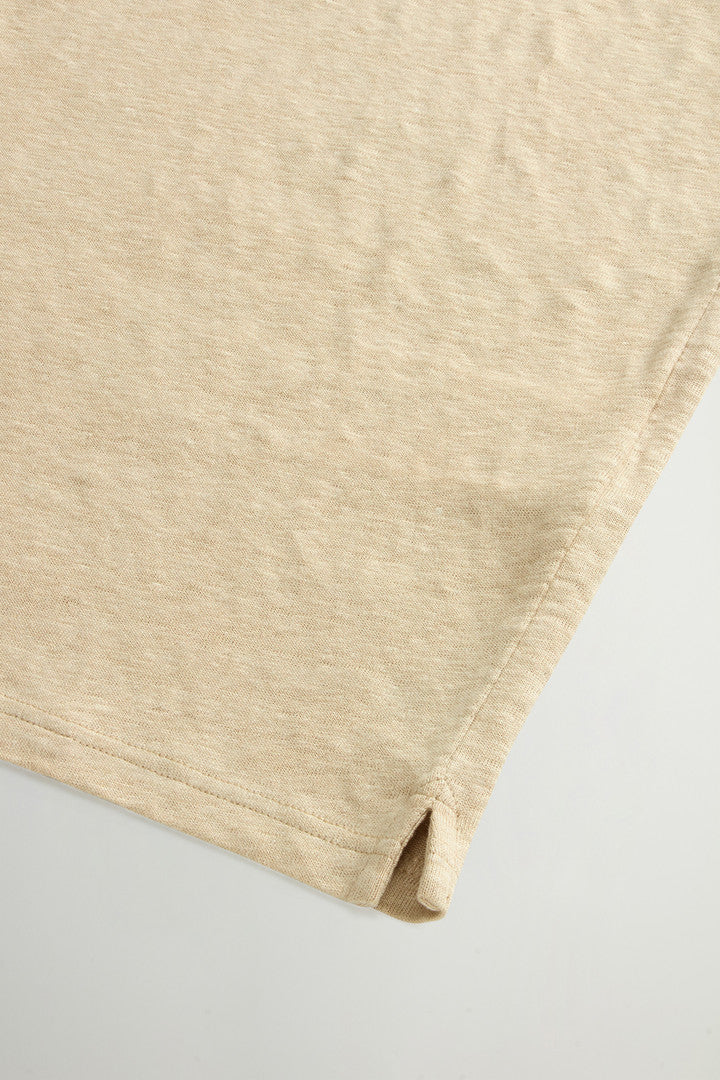 Pure Linen Polo Shirt (White Pepper) - Detail View 6