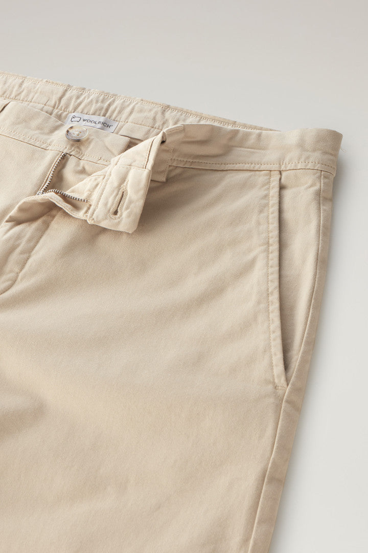 Garment-Dyed Chino Shorts in Stretch Cotton (Melton Blue) - Detail View 2