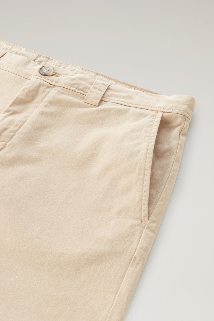 Garment-Dyed Chino Shorts in Stretch Cotton (Melton Blue) - Detail View 3