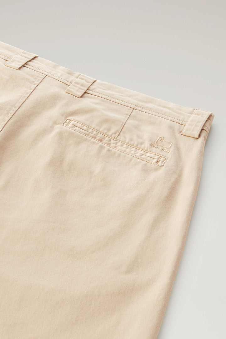 Garment-Dyed Chino Shorts in Stretch Cotton (Melton Blue) - Detail View 4