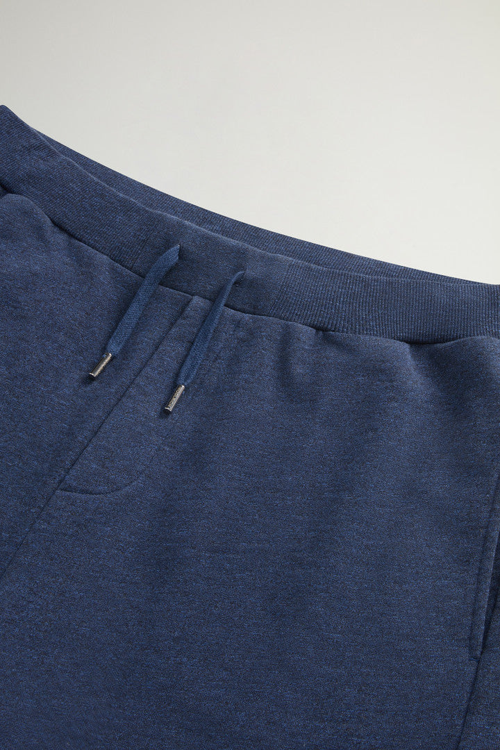 Shorts in Pure Cotton MoulinÃ© Fleece (Melton Blue) - Main View