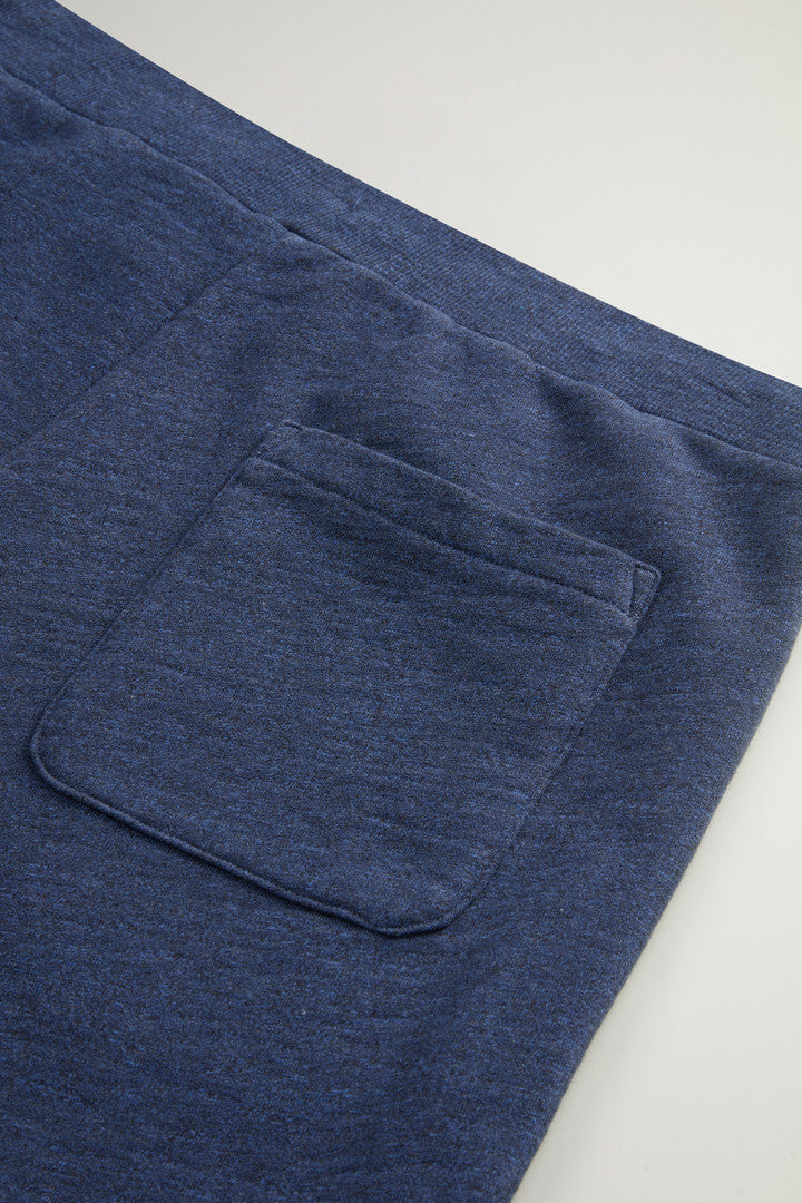 Shorts in Pure Cotton MoulinÃ© Fleece (Melton Blue) - Detail View 6