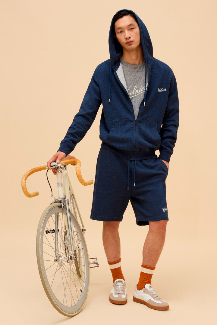 Shorts in Pure Cotton MoulinÃ© Fleece (Medium Grey) - Detail View 9