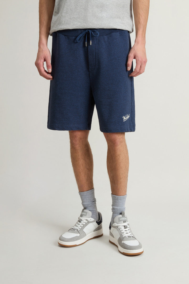 Shorts in Pure Cotton MoulinÃ© Fleece (Medium Grey) - Detail View 2