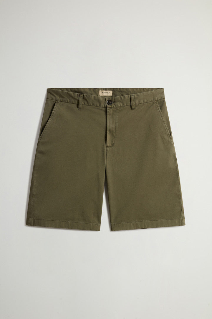 Garment-Dyed Stretch Cotton Twill Chino Shorts (White Pepper) - Detail View 8