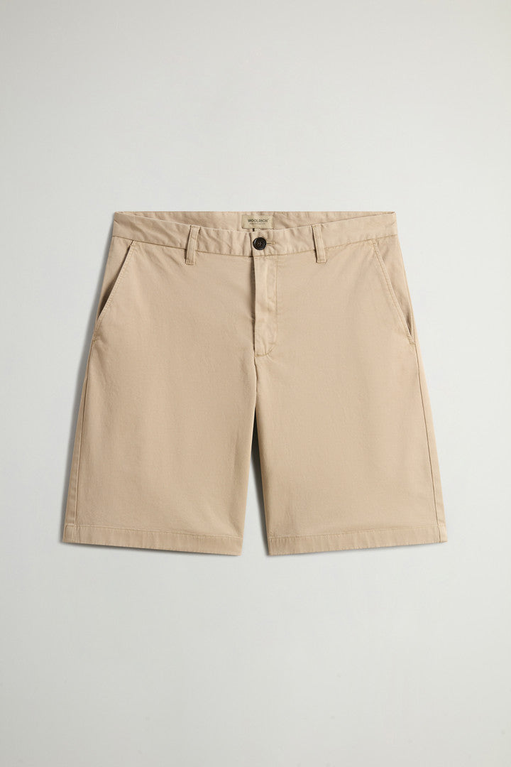 Garment-Dyed Stretch Cotton Twill Chino Shorts (Melton Blue) - Detail View 7