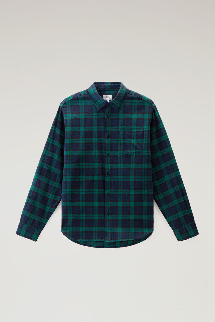Check Shirt in Lightweight Flannel (Blue Hunting) - Detail View 9