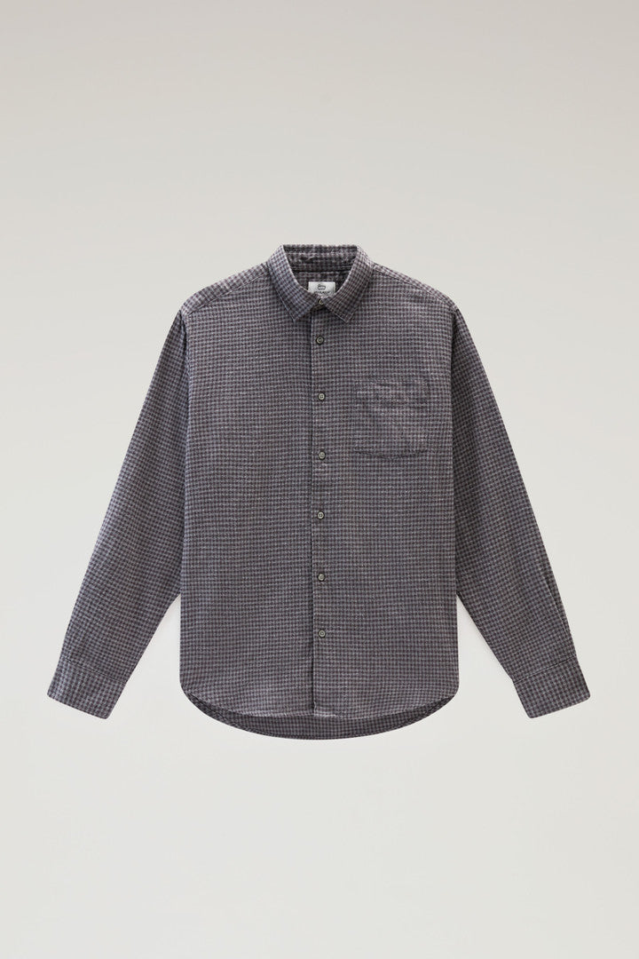 Check Shirt in Lightweight Flannel (Blue Hunting) - Detail View 7