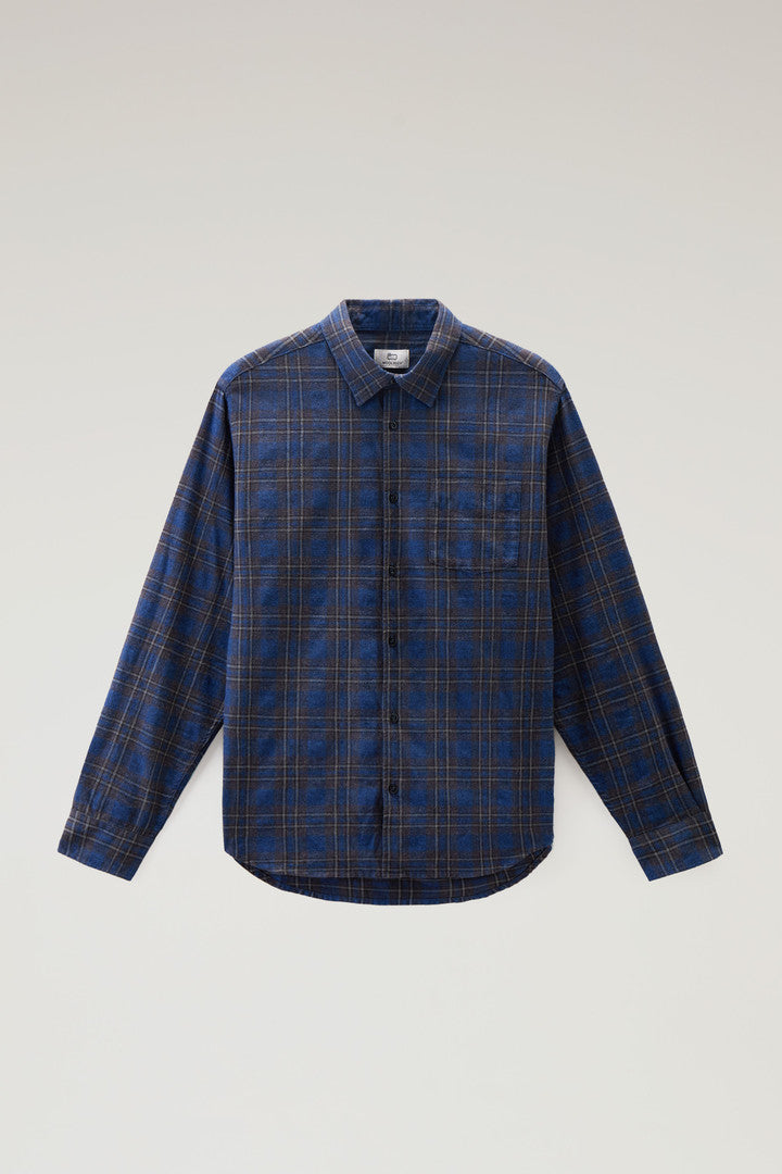 Check Shirt in Lightweight Flannel (Blue Hunting) - Detail View 6