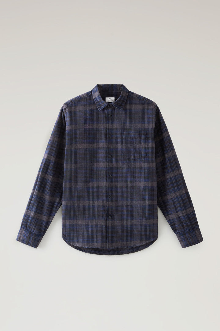 Check Shirt in Lightweight Flannel (Blue Hunting) - Main View