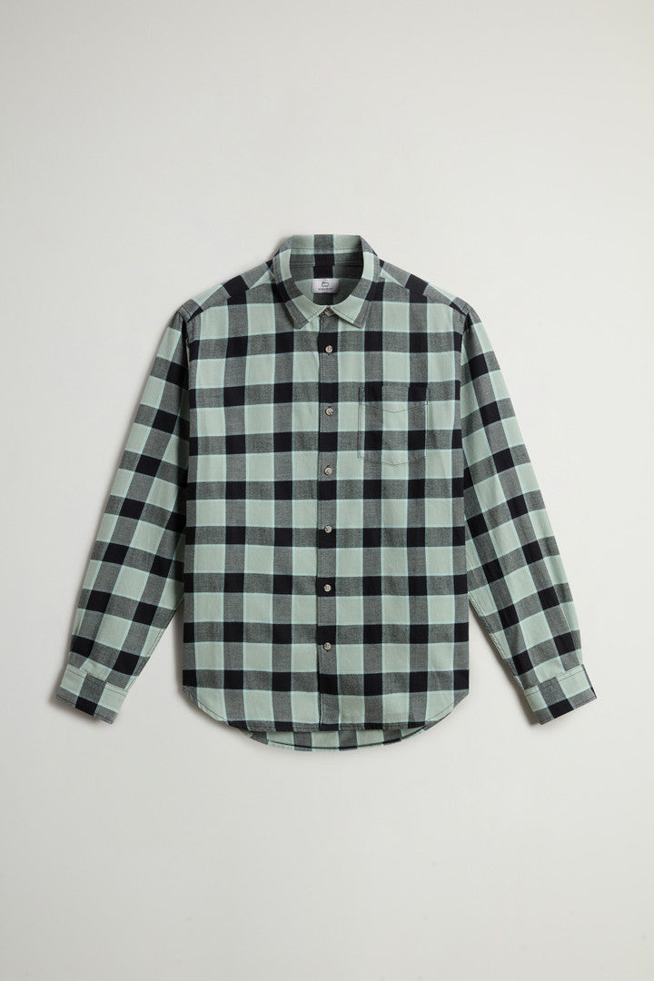 Check Shirt in Lightweight Flannel (Blue Hunting) - Detail View 5