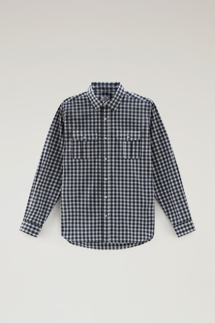 Pure Cotton Checked Shirt (Micro Check Blue) - Main View