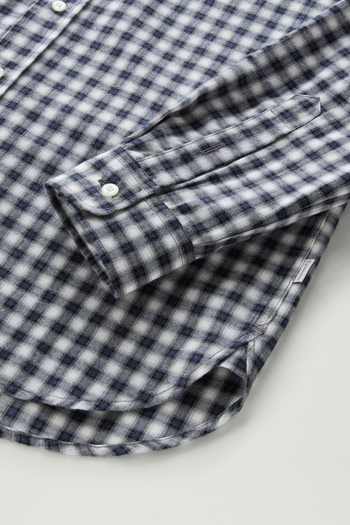 Pure Cotton Checked Shirt (Micro Check Blue) - Detail View 2