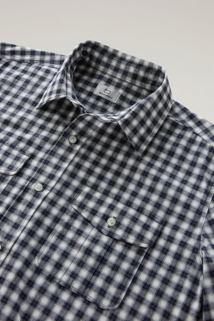 Pure Cotton Checked Shirt (Micro Check Blue) - Detail View 1