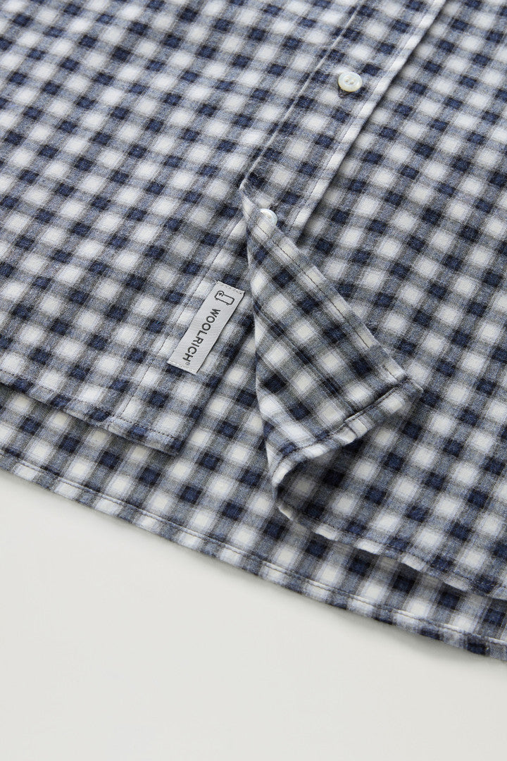 Pure Cotton Checked Shirt (Micro Check Blue) - Detail View 3