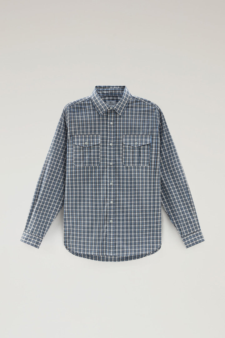 Pure Cotton Checked Shirt (Micro Check Blue) - Detail View 5