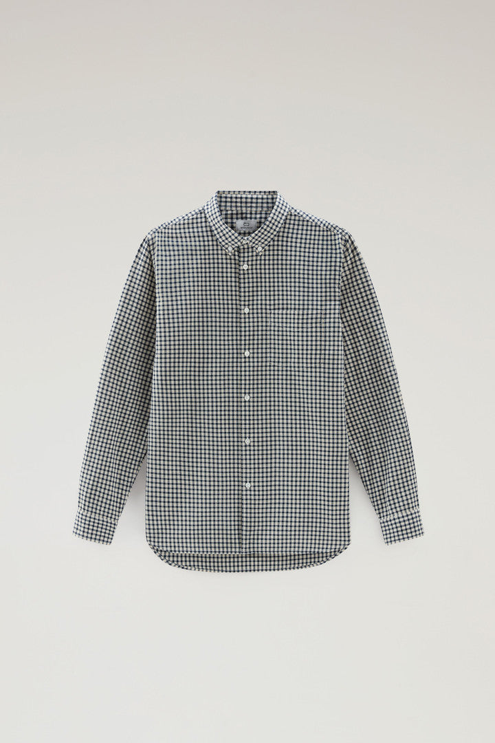 Checked Madras Shirt in Pure Cotton (Sage Check) - Detail View 7