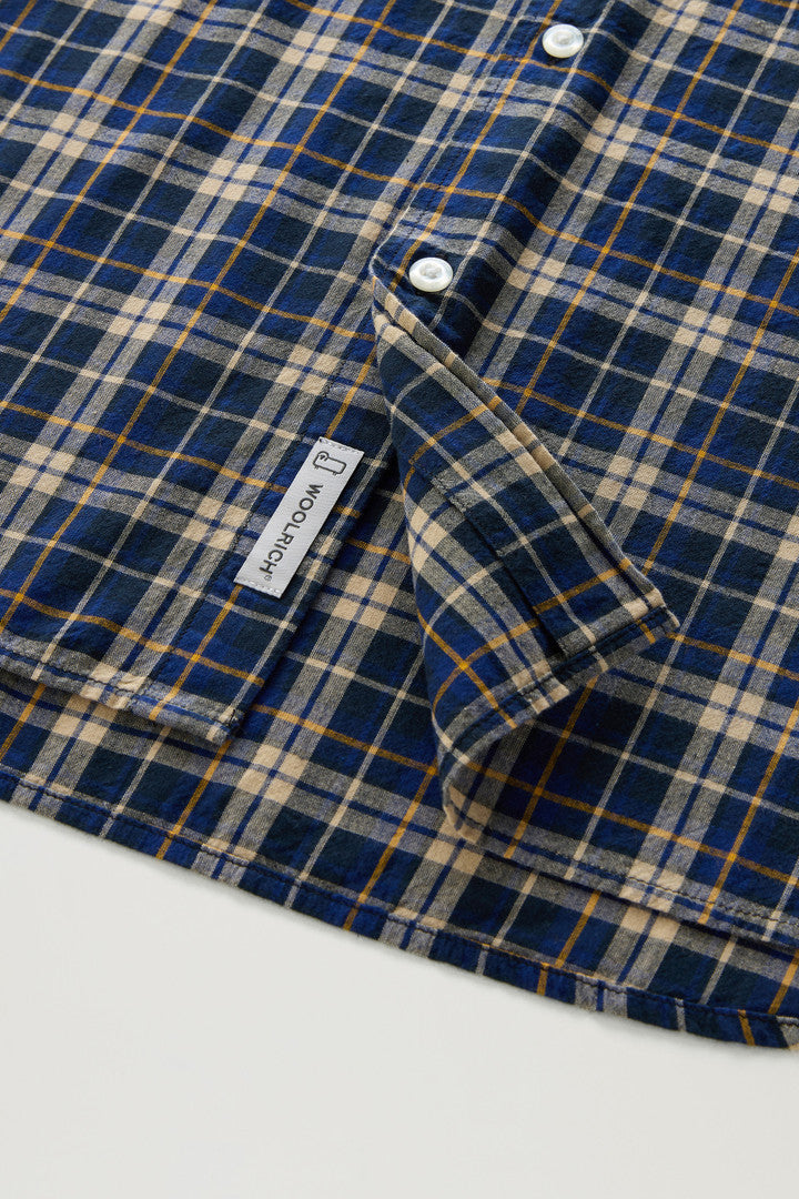 Checked Madras Shirt in Pure Cotton (Melton Blue Check) - Detail View 3