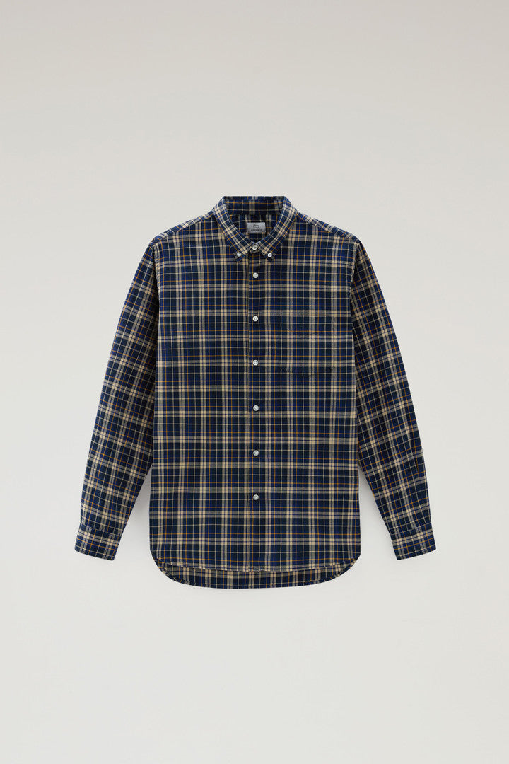 Checked Madras Shirt in Pure Cotton (Melton Blue Check) - Main View