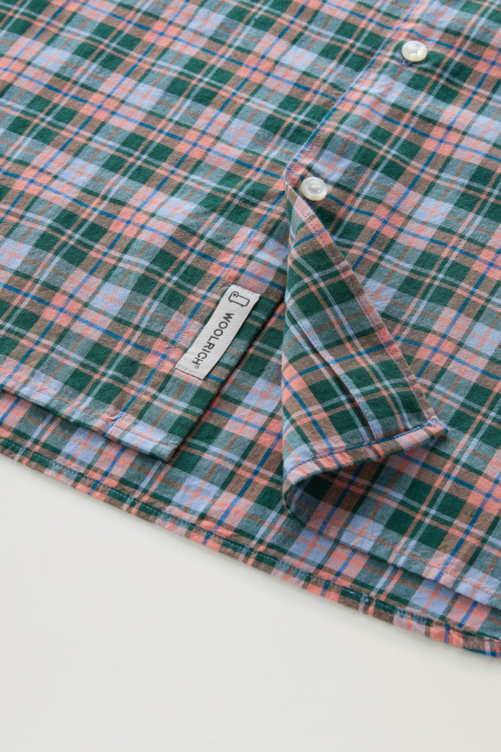 Checked Madras Shirt in Pure Cotton (Melton Blue Check) - Detail View 7