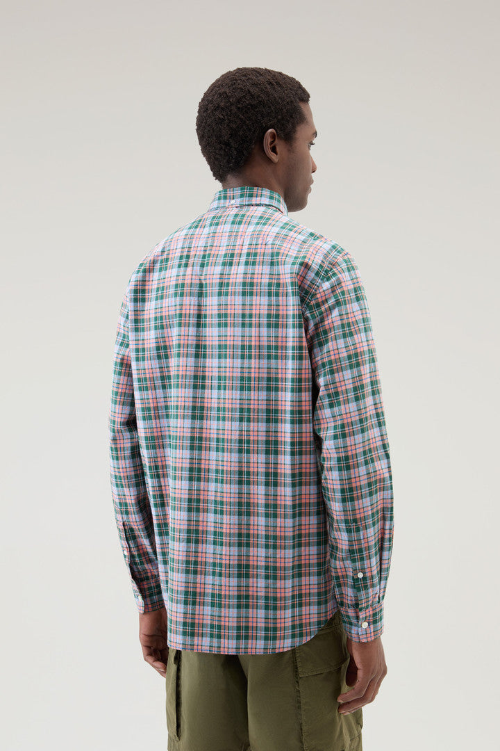 Checked Madras Shirt in Pure Cotton (Melton Blue Check) - Detail View 2