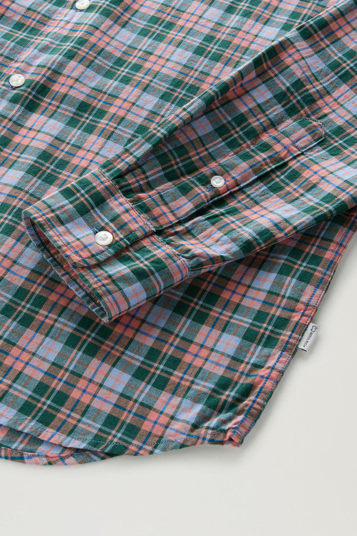 Checked Madras Shirt in Pure Cotton (Melton Blue Check) - Detail View 6